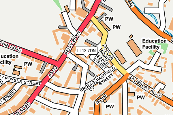 LL13 7DN map - OS OpenMap – Local (Ordnance Survey)