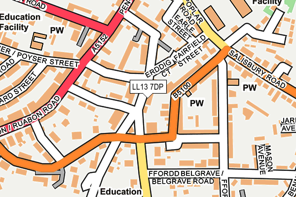 LL13 7DP map - OS OpenMap – Local (Ordnance Survey)