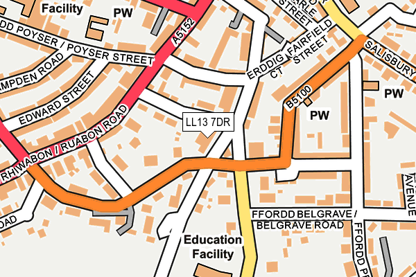 LL13 7DR map - OS OpenMap – Local (Ordnance Survey)