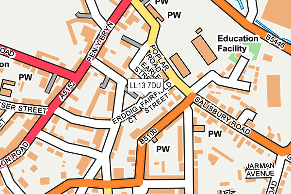 LL13 7DU map - OS OpenMap – Local (Ordnance Survey)