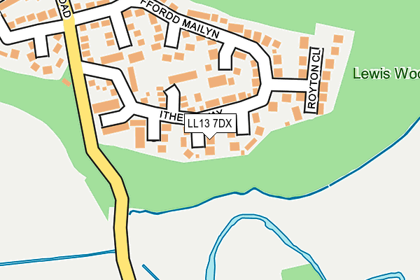 LL13 7DX map - OS OpenMap – Local (Ordnance Survey)