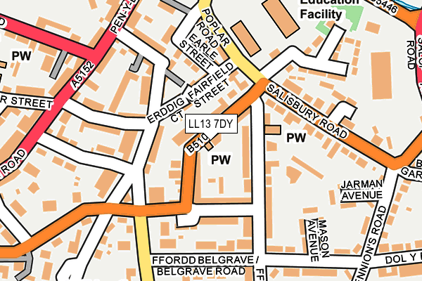 LL13 7DY map - OS OpenMap – Local (Ordnance Survey)