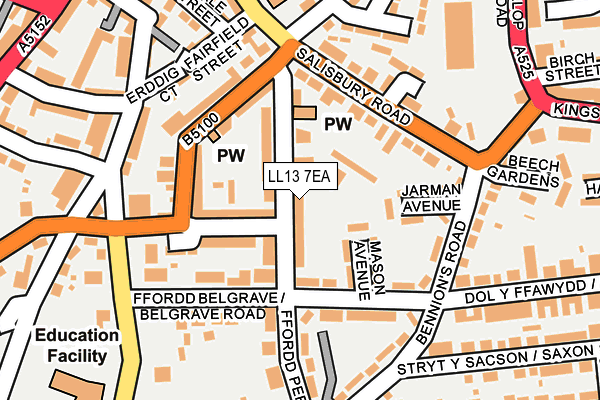 LL13 7EA map - OS OpenMap – Local (Ordnance Survey)