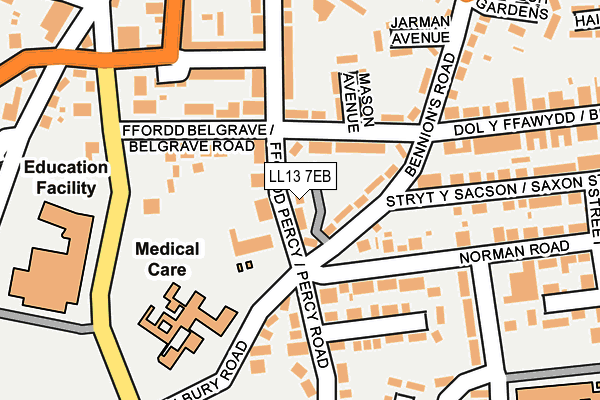 LL13 7EB map - OS OpenMap – Local (Ordnance Survey)