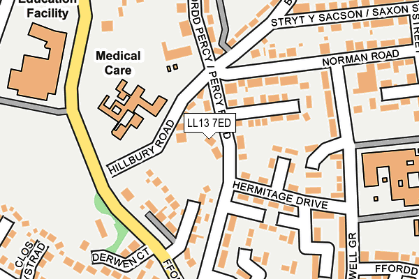LL13 7ED map - OS OpenMap – Local (Ordnance Survey)