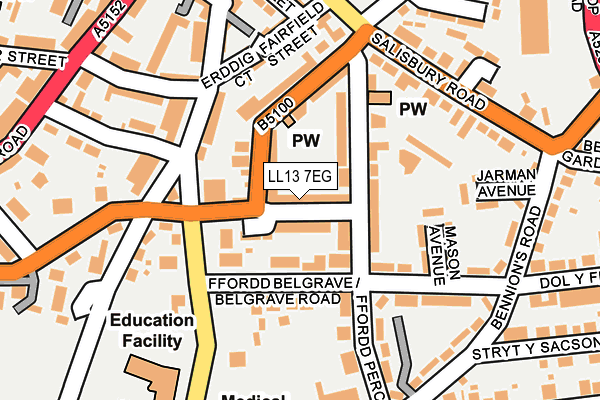 LL13 7EG map - OS OpenMap – Local (Ordnance Survey)