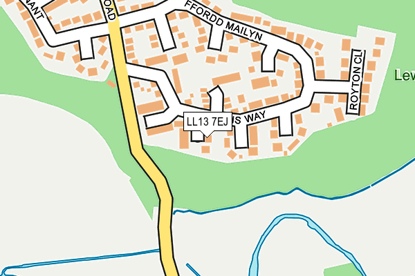 LL13 7EJ map - OS OpenMap – Local (Ordnance Survey)