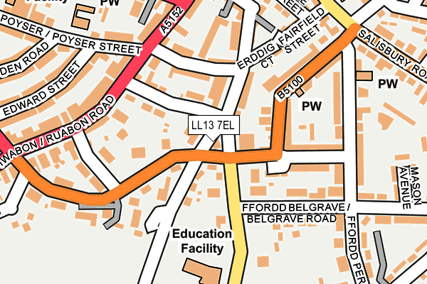 LL13 7EL map - OS OpenMap – Local (Ordnance Survey)