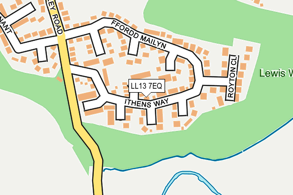 LL13 7EQ map - OS OpenMap – Local (Ordnance Survey)