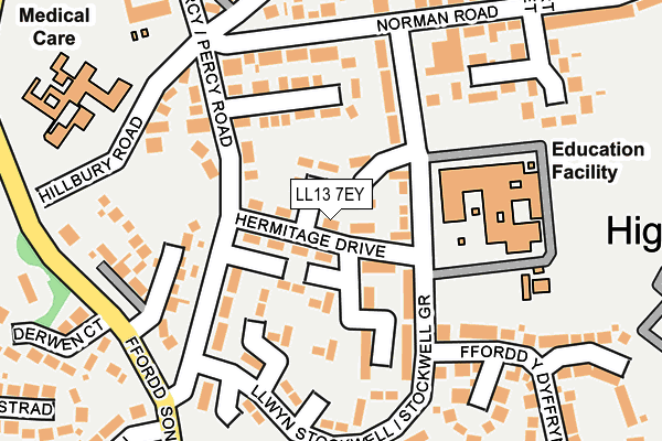 LL13 7EY map - OS OpenMap – Local (Ordnance Survey)