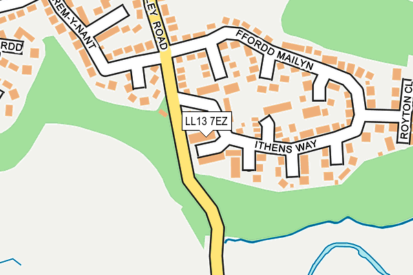 LL13 7EZ map - OS OpenMap – Local (Ordnance Survey)