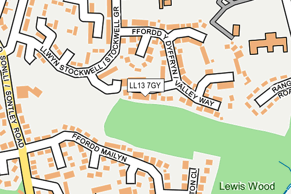 LL13 7GY map - OS OpenMap – Local (Ordnance Survey)