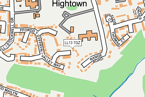 LL13 7GZ map - OS OpenMap – Local (Ordnance Survey)