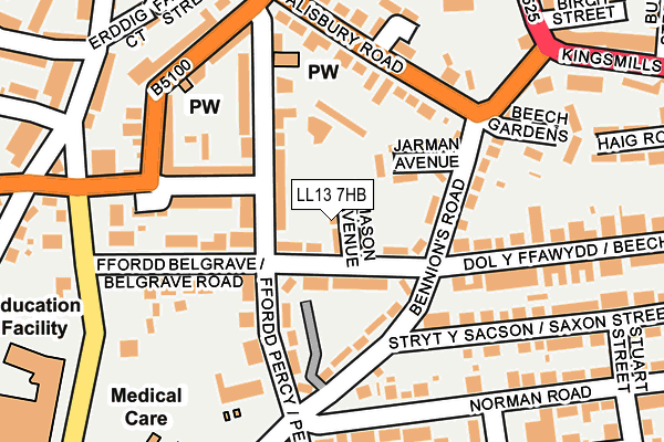 LL13 7HB map - OS OpenMap – Local (Ordnance Survey)