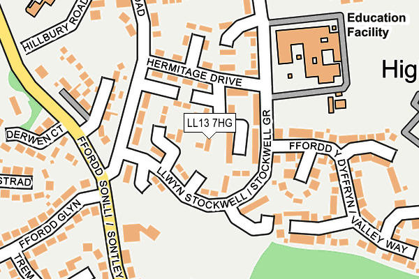 LL13 7HG map - OS OpenMap – Local (Ordnance Survey)