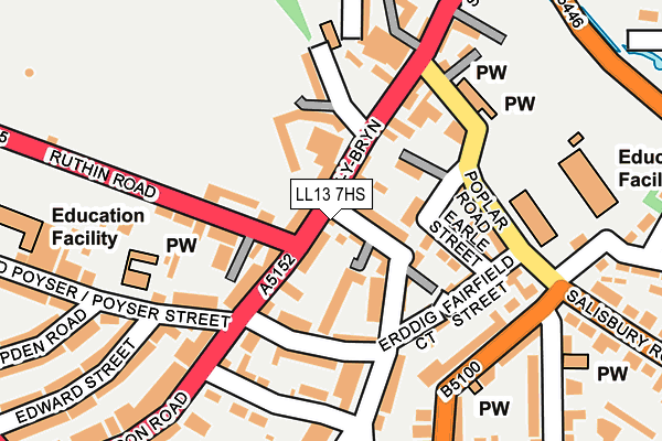 LL13 7HS map - OS OpenMap – Local (Ordnance Survey)