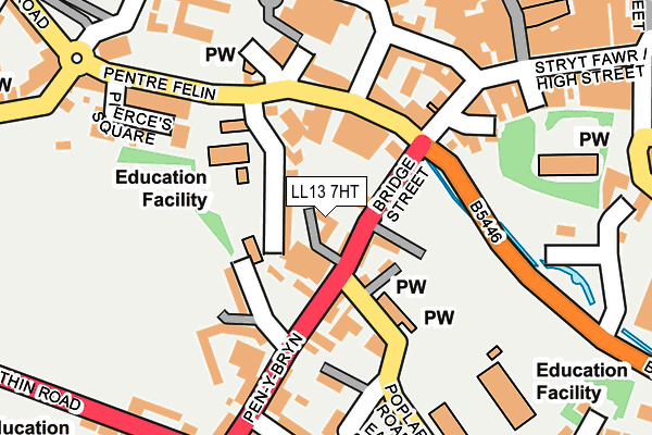 LL13 7HT map - OS OpenMap – Local (Ordnance Survey)