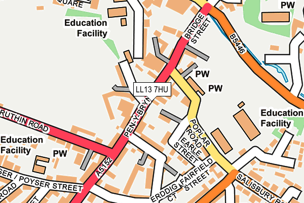 LL13 7HU map - OS OpenMap – Local (Ordnance Survey)