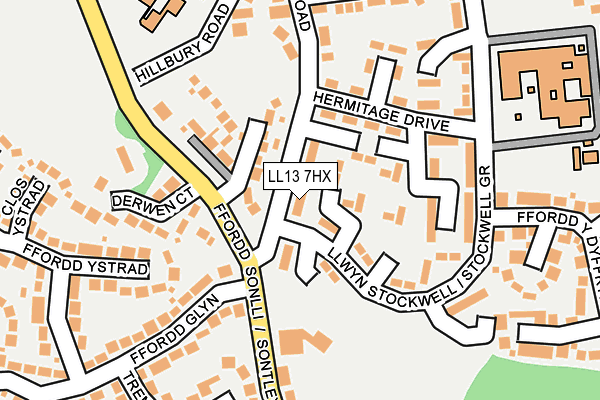 LL13 7HX map - OS OpenMap – Local (Ordnance Survey)