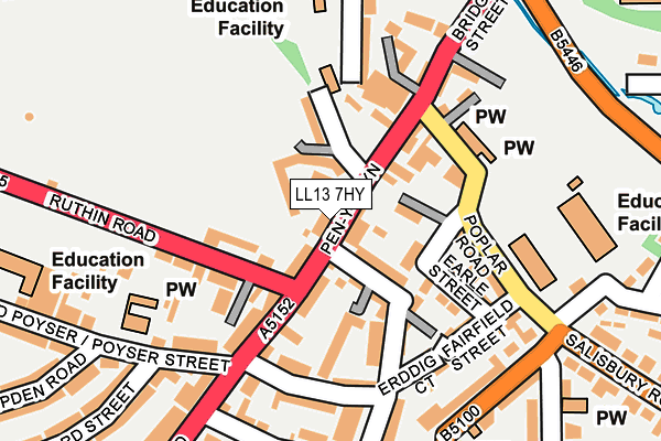LL13 7HY map - OS OpenMap – Local (Ordnance Survey)