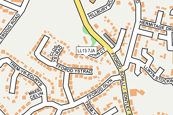 LL13 7JA map - OS OpenMap – Local (Ordnance Survey)