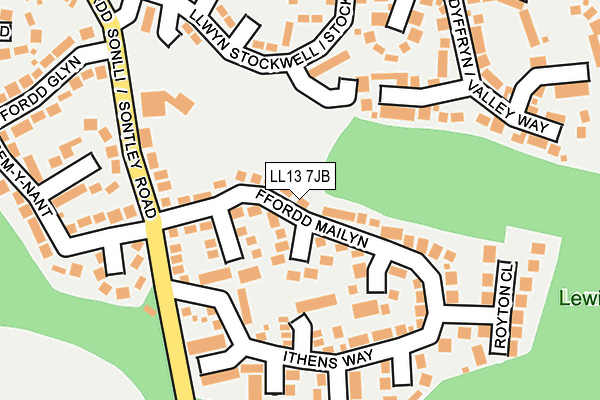 LL13 7JB map - OS OpenMap – Local (Ordnance Survey)