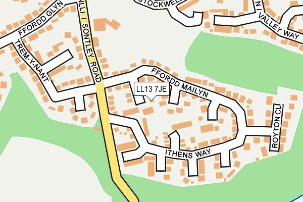 LL13 7JE map - OS OpenMap – Local (Ordnance Survey)