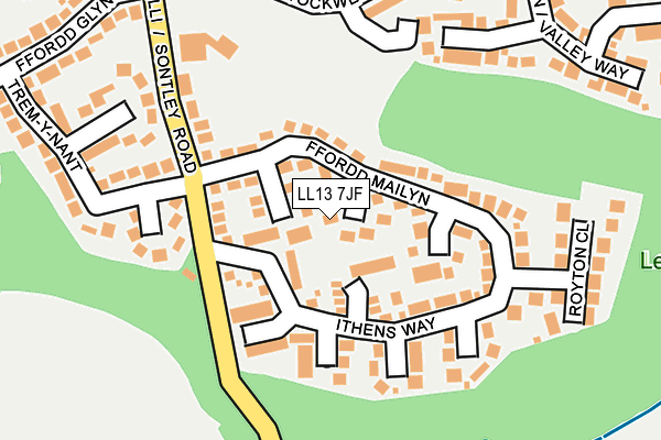 LL13 7JF map - OS OpenMap – Local (Ordnance Survey)