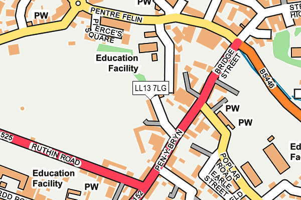 LL13 7LG map - OS OpenMap – Local (Ordnance Survey)