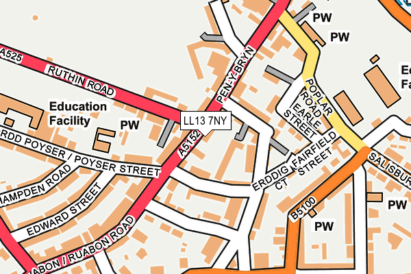 LL13 7NY map - OS OpenMap – Local (Ordnance Survey)