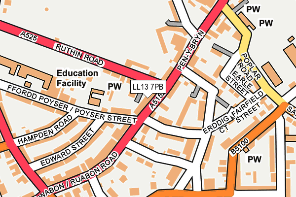 LL13 7PB map - OS OpenMap – Local (Ordnance Survey)