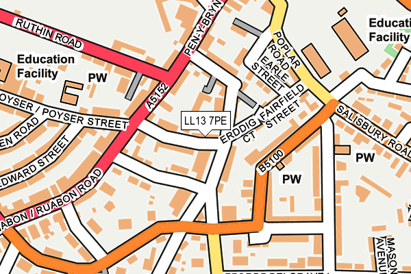 LL13 7PE map - OS OpenMap – Local (Ordnance Survey)