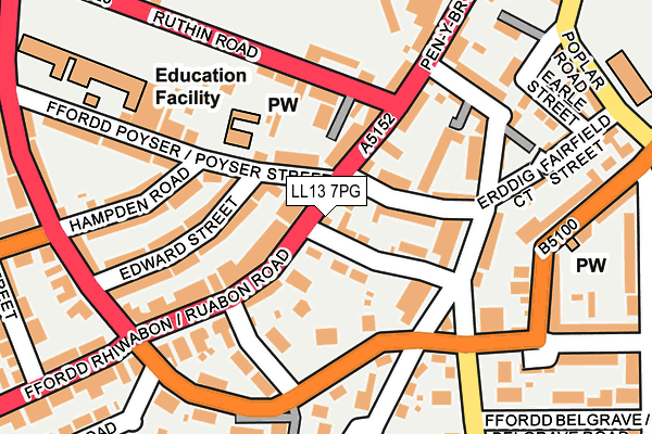 LL13 7PG map - OS OpenMap – Local (Ordnance Survey)