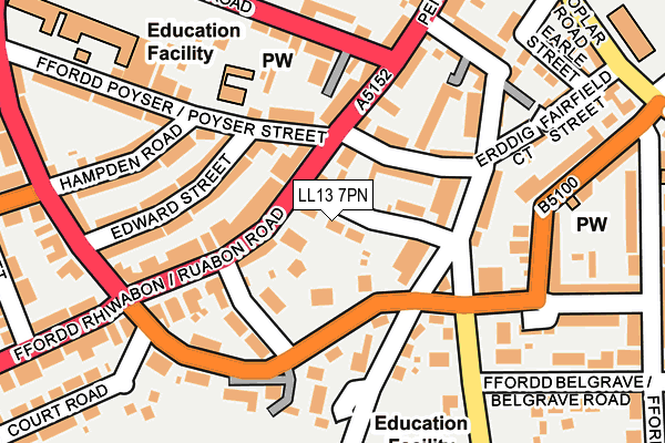 LL13 7PN map - OS OpenMap – Local (Ordnance Survey)