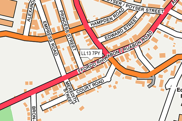 LL13 7PY map - OS OpenMap – Local (Ordnance Survey)