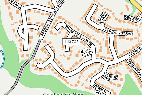 LL13 7QF map - OS OpenMap – Local (Ordnance Survey)