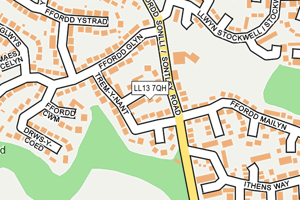 LL13 7QH map - OS OpenMap – Local (Ordnance Survey)