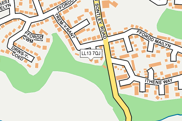 LL13 7QJ map - OS OpenMap – Local (Ordnance Survey)