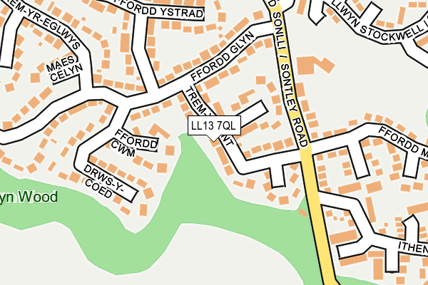 LL13 7QL map - OS OpenMap – Local (Ordnance Survey)