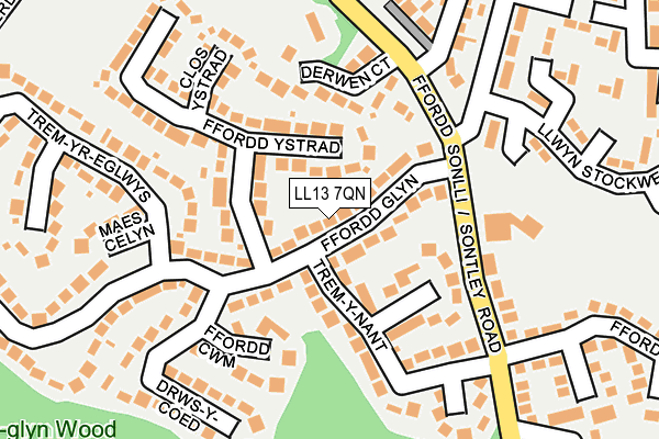 LL13 7QN map - OS OpenMap – Local (Ordnance Survey)