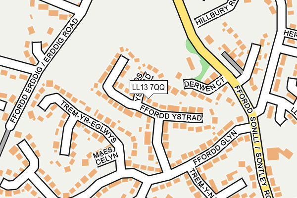 LL13 7QQ map - OS OpenMap – Local (Ordnance Survey)
