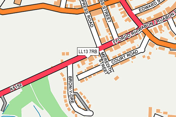 LL13 7RB map - OS OpenMap – Local (Ordnance Survey)