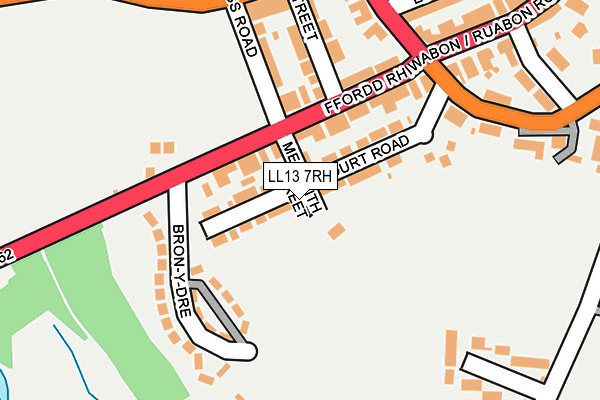 LL13 7RH map - OS OpenMap – Local (Ordnance Survey)