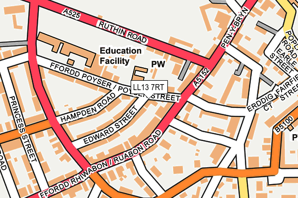 LL13 7RT map - OS OpenMap – Local (Ordnance Survey)