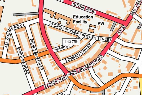 LL13 7RU map - OS OpenMap – Local (Ordnance Survey)