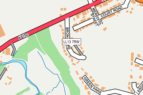 LL13 7RW map - OS OpenMap – Local (Ordnance Survey)