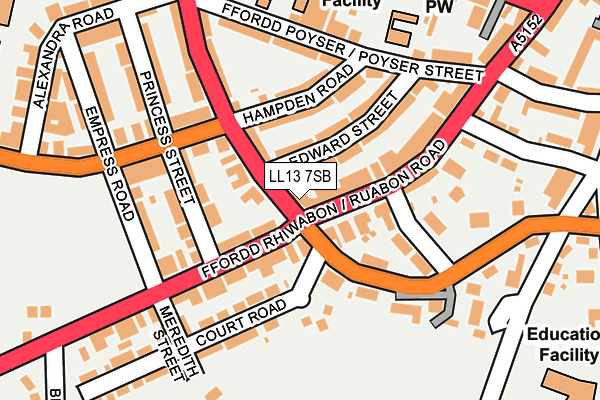 LL13 7SB map - OS OpenMap – Local (Ordnance Survey)