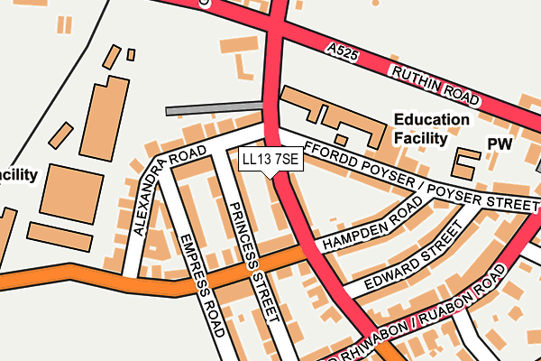 LL13 7SE map - OS OpenMap – Local (Ordnance Survey)