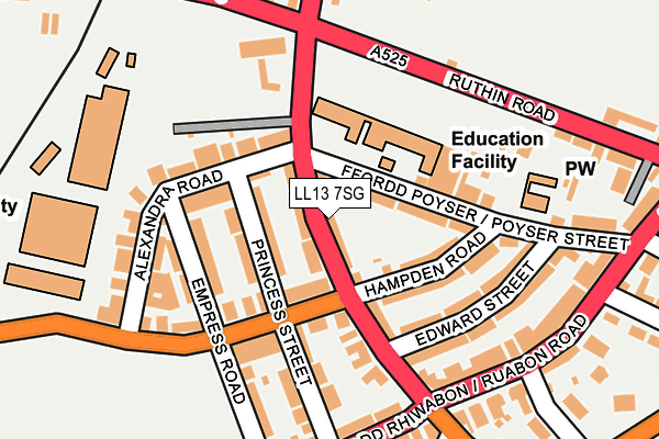LL13 7SG map - OS OpenMap – Local (Ordnance Survey)