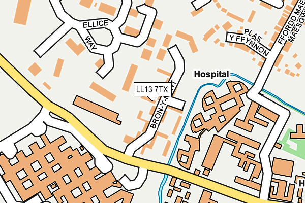 LL13 7TX map - OS OpenMap – Local (Ordnance Survey)